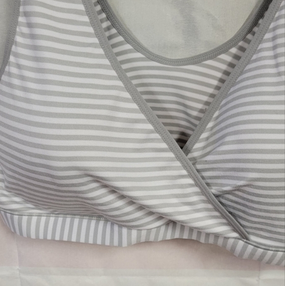 Secret Treasures Gray & White Wrap Style Nursing Super Soft Sleep Bra XXXL - Picture 2 of 4